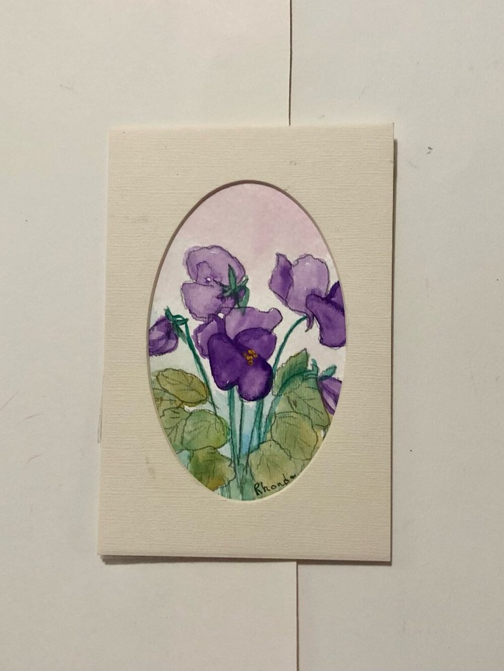 Watercolor Violets Painting